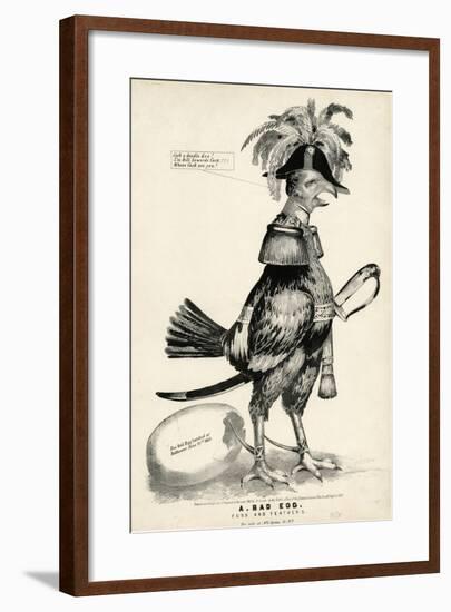 A Bad Egg, Fuss and Feathers, 1852-Nathaniel Currier-Framed Giclee Print