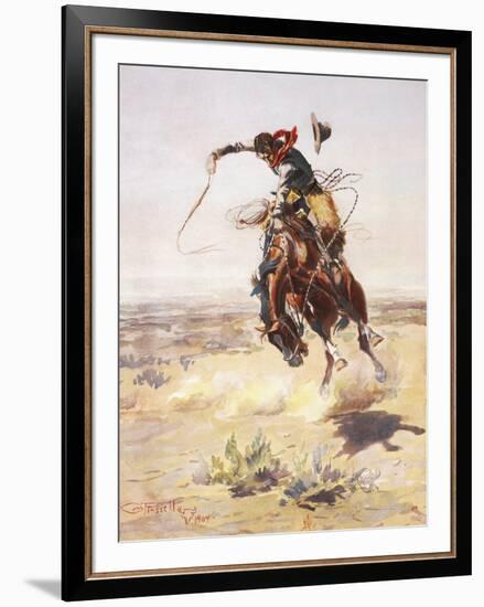 A Bad Hoss-Charles Marion Russell-Framed Art Print