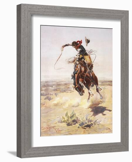 A Bad Hoss-Charles Marion Russell-Framed Giclee Print