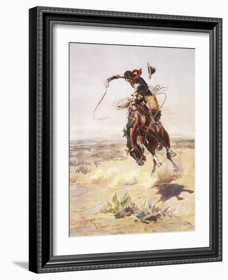 A Bad Hoss-Charles Marion Russell-Framed Giclee Print