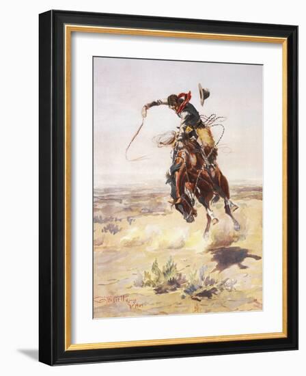 A Bad Hoss-Charles Marion Russell-Framed Giclee Print