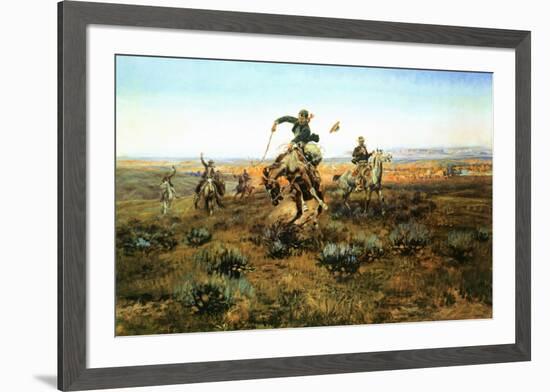 A Bad One-Charles Marion Russell-Framed Art Print