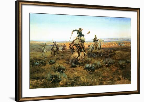 A Bad One-Charles Marion Russell-Framed Art Print