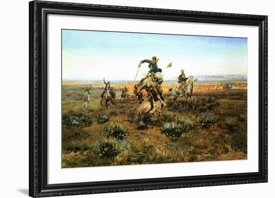 A Bad One-Charles Marion Russell-Framed Art Print