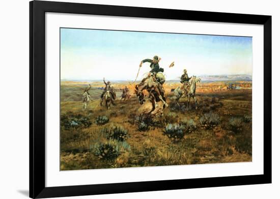 A Bad One-Charles Marion Russell-Framed Art Print