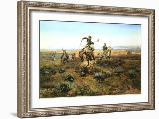 A Bad One-Charles Marion Russell-Framed Art Print