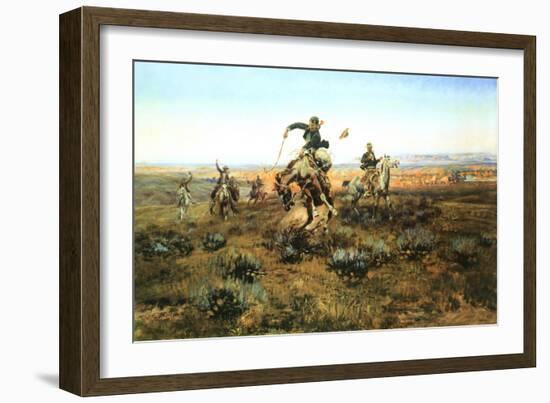 A Bad One-Charles Marion Russell-Framed Art Print