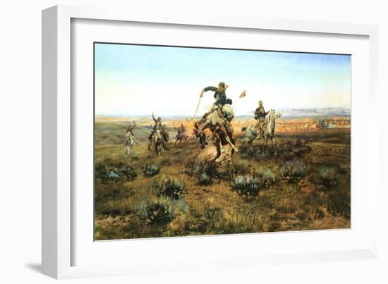 A Bad One-Charles Marion Russell-Framed Art Print