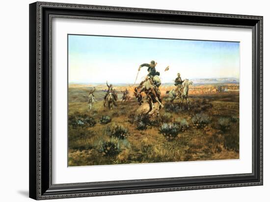 A Bad One-Charles Marion Russell-Framed Art Print