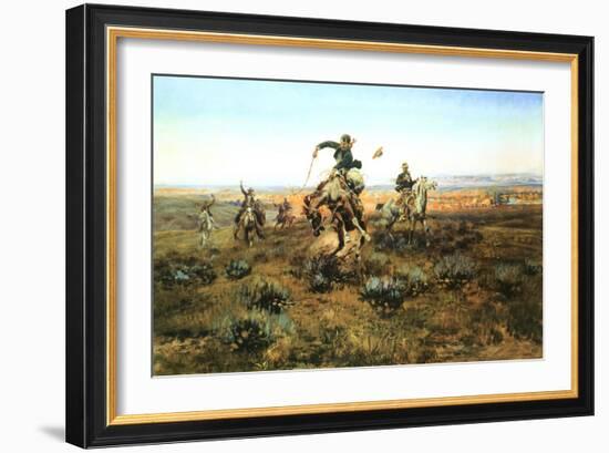 A Bad One-Charles Marion Russell-Framed Art Print