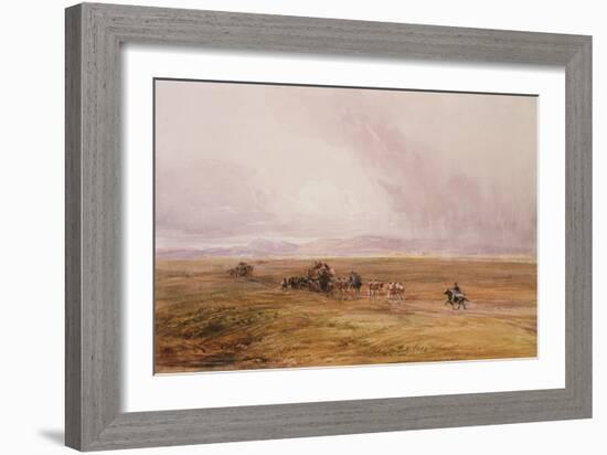 A Baggage Train Crossing a Plain-David Cox-Framed Giclee Print