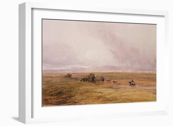 A Baggage Train Crossing a Plain-David Cox-Framed Giclee Print