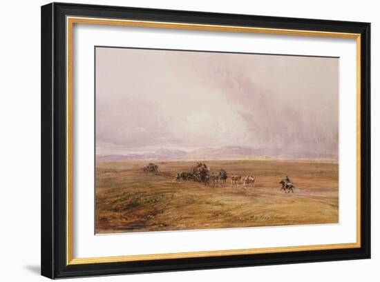 A Baggage Train Crossing a Plain-David Cox-Framed Giclee Print