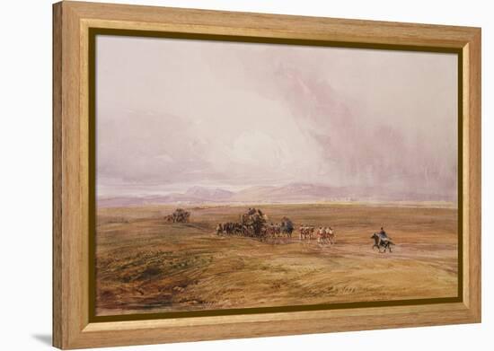 A Baggage Train Crossing a Plain-David Cox-Framed Premier Image Canvas