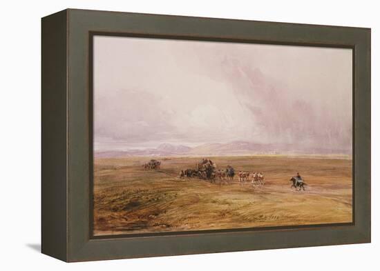 A Baggage Train Crossing a Plain-David Cox-Framed Premier Image Canvas