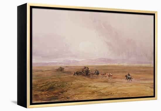 A Baggage Train Crossing a Plain-David Cox-Framed Premier Image Canvas