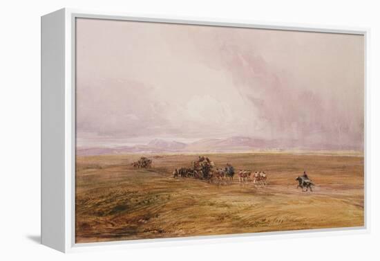 A Baggage Train Crossing a Plain-David Cox-Framed Premier Image Canvas