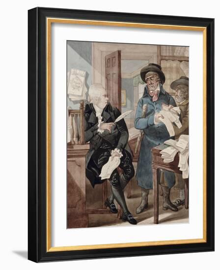 A Bailiff and an Attorney, a Match for the Devil-Robert Dighton-Framed Giclee Print