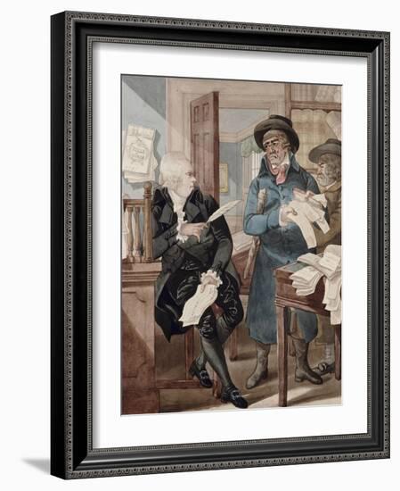 A Bailiff and an Attorney, a Match for the Devil-Robert Dighton-Framed Giclee Print