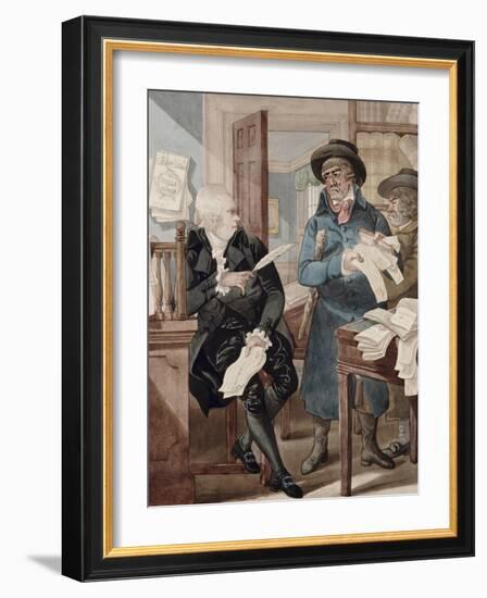 A Bailiff and an Attorney, a Match for the Devil-Robert Dighton-Framed Giclee Print