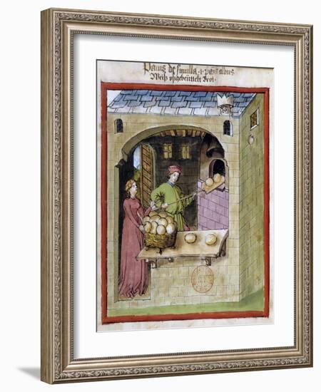 A Baker Bakes Loaves of Bread -15Th Century Miniature-null-Framed Giclee Print