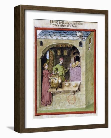 A Baker Bakes Loaves of Bread -15Th Century Miniature-null-Framed Giclee Print