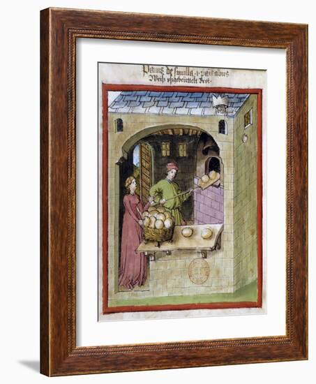A Baker Bakes Loaves of Bread -15Th Century Miniature-null-Framed Giclee Print