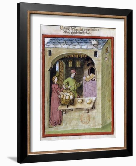 A Baker Bakes Loaves of Bread -15Th Century Miniature-null-Framed Giclee Print