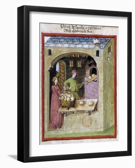 A Baker Bakes Loaves of Bread -15Th Century Miniature-null-Framed Giclee Print