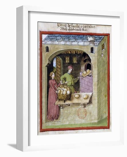 A Baker Bakes Loaves of Bread -15Th Century Miniature-null-Framed Giclee Print