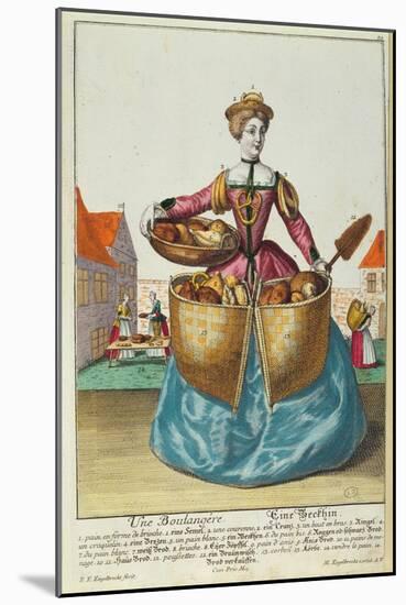 A Baker, C.1735 (Coloured Engraving)-Martin Engelbrecht-Mounted Giclee Print