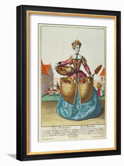 A Baker, C.1735 (Coloured Engraving)-Martin Engelbrecht-Framed Giclee Print