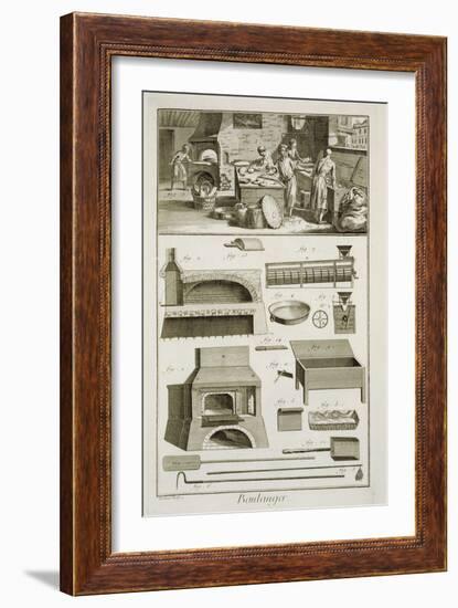 A Bakery and Baking Equipment, from the 'Encyclopedie Des Sciences Et Metiers'-French-Framed Giclee Print