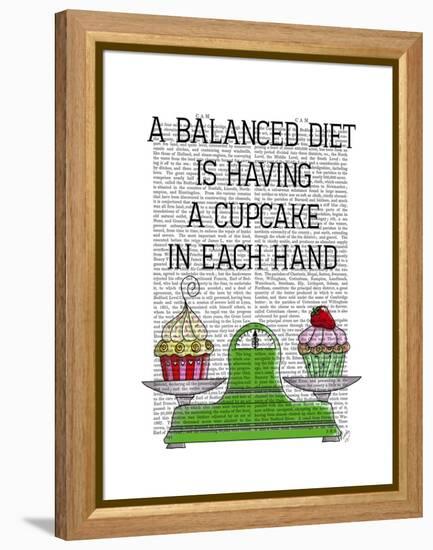 A Balanced Diet Illustration-Fab Funky-Framed Stretched Canvas