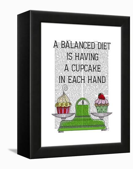 A Balanced Diet Illustration-Fab Funky-Framed Stretched Canvas