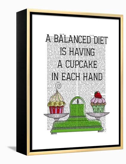 A Balanced Diet Illustration-Fab Funky-Framed Stretched Canvas