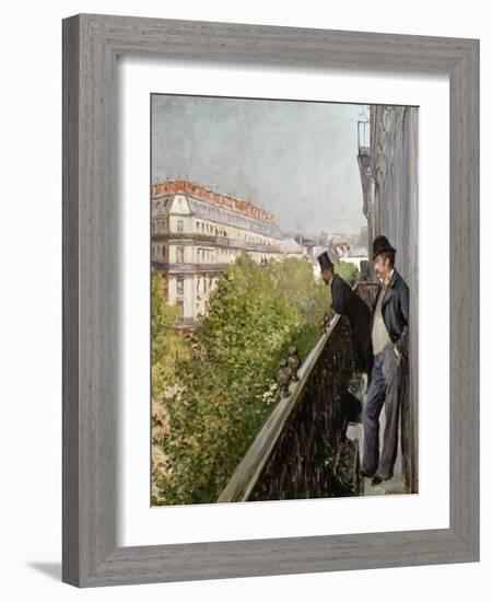 A Balcony, Boulevard Haussmann, 1880-Gustave Caillebotte-Framed Giclee Print