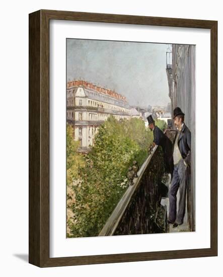 A Balcony, Boulevard Haussmann, 1880-Gustave Caillebotte-Framed Giclee Print