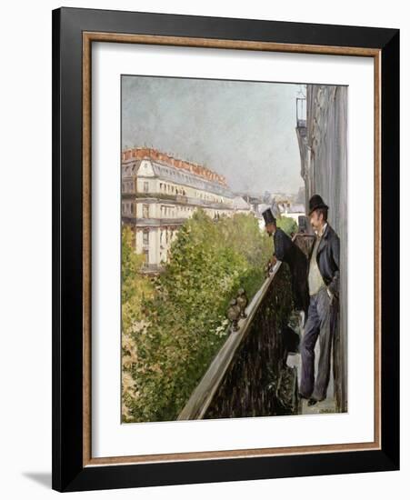 A Balcony, Boulevard Haussmann, 1880-Gustave Caillebotte-Framed Giclee Print