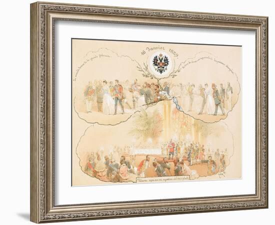 A Ball in the Heraldic Hall in the Winter Palace, 1889-Mihály Zichy-Framed Giclee Print