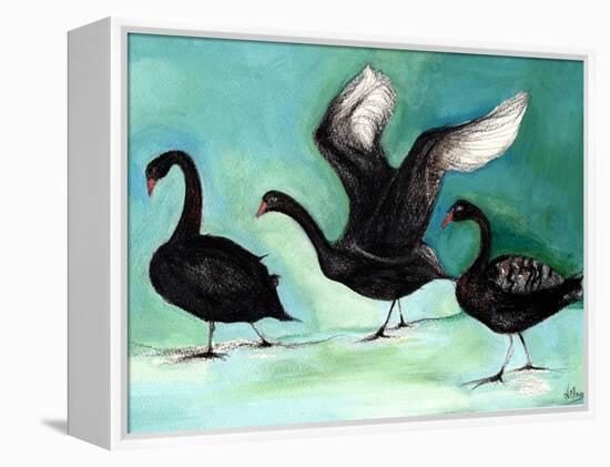 A Ballet of Black Swans, 2013-Nancy Moniz-Framed Premier Image Canvas