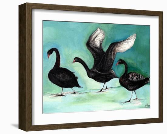 A Ballet of Black Swans, 2013-Nancy Moniz-Framed Giclee Print