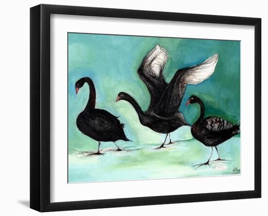 A Ballet of Black Swans, 2013-Nancy Moniz-Framed Giclee Print