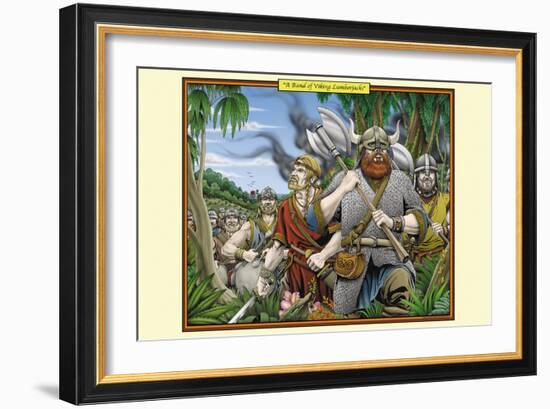 A Band of Viking Lumberjacks-Richard Kelly-Framed Art Print