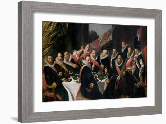 A Banquet of the Officers of the St. George Militia Company, 1616-Frans Hals-Framed Giclee Print