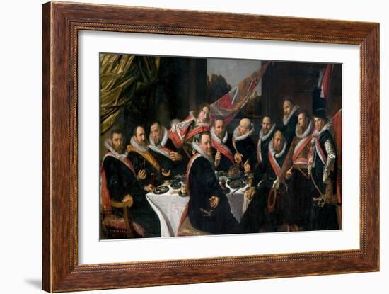 A Banquet of the Officers of the St. George Militia Company, 1616-Frans Hals-Framed Giclee Print