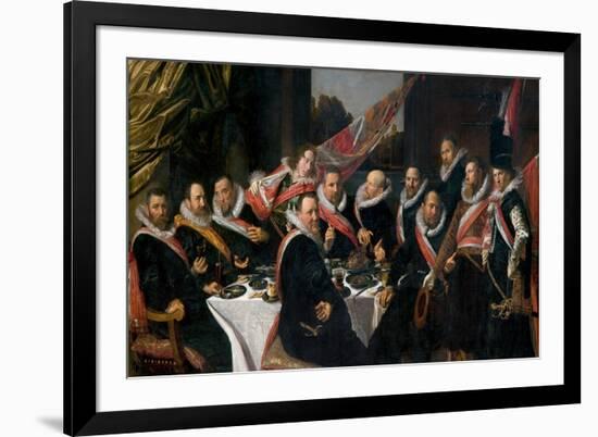 A Banquet of the Officers of the St. George Militia Company, 1616-Frans Hals-Framed Giclee Print