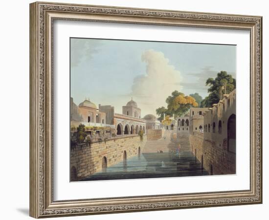 A Baolee Near the Old City of Delhi, Plate Xviii from Part 4 of 'Oriental Scenery', Pub. 1802-Thomas Daniell-Framed Giclee Print