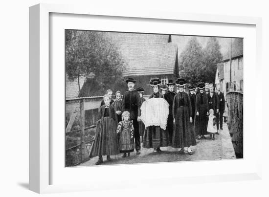 A Baptismal Procession, Black Forest, Germany, 1922-Georg Haeckel-Framed Giclee Print