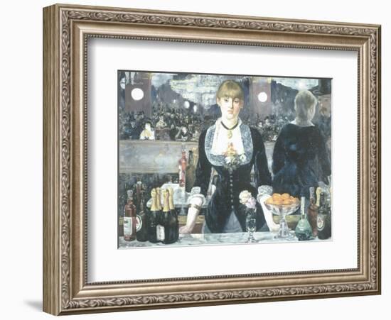 A Bar at the Folies-Bergere-Edouard Manet-Framed Art Print